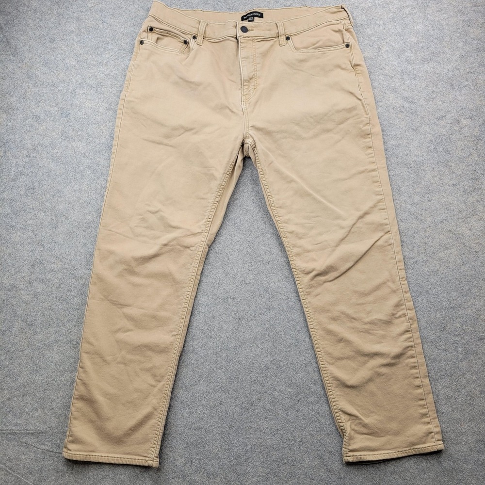 Banana Republic Jeans Mens 40x32 Beige Regular Straight Stretch Denim Pants